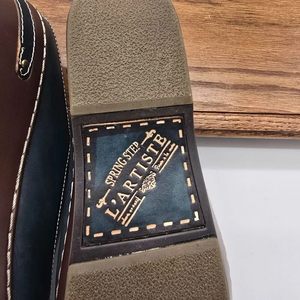 L'Artiste Chino Leather Clog Slip On Mule Womens 42 Blue Tan by Spring Step - Picture 8 of 12
